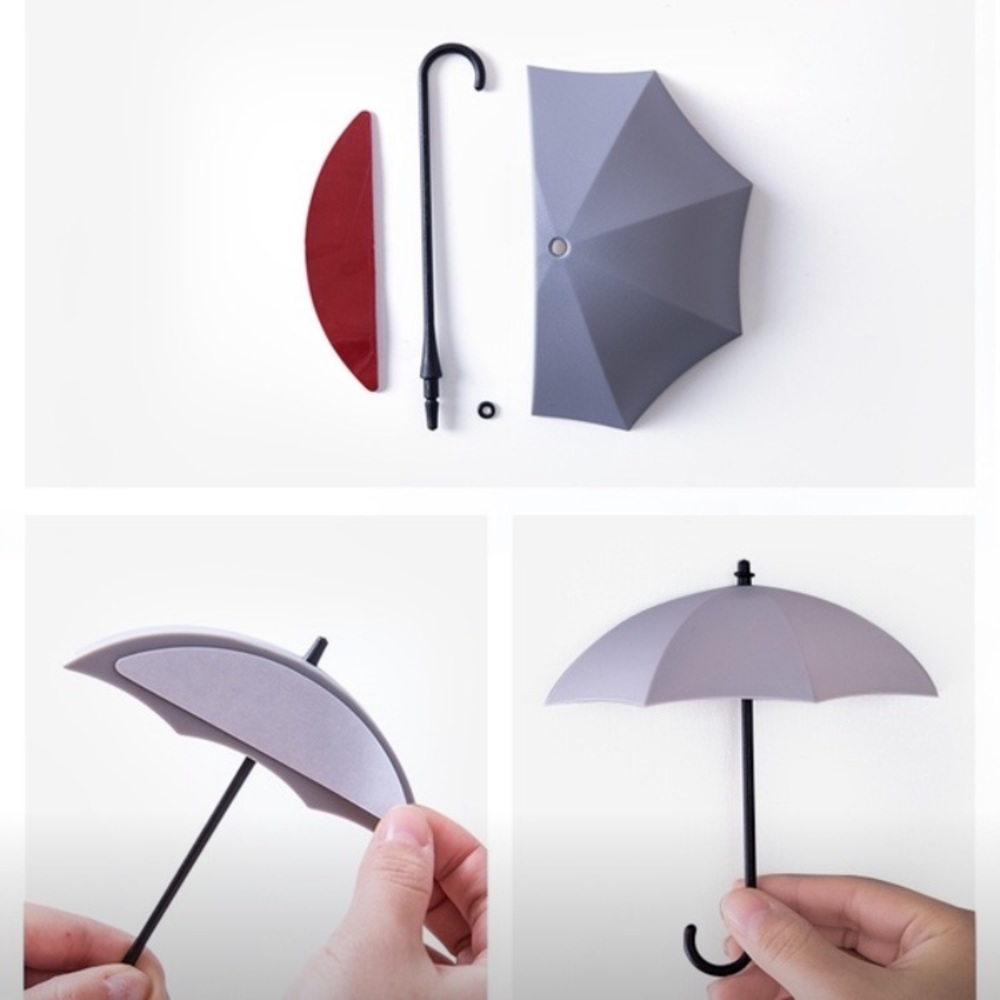 6 Adhesive Umbrella Organization Wall Hooks - Picture 4 of 7